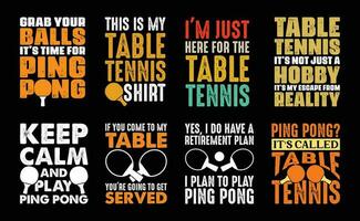 Table Tennis T shirt Design Bundle, Vector Table Tennis T shirt  design, Ping Pong shirt,  Table Tennis typography T shirt design Collection