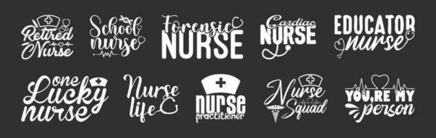 Nurse T shirt Design Bundle, Vector Nurse T shirt  design, Doctor shirt,  Nurse typography T shirt design Collection