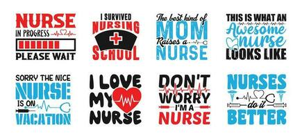 Nurse T shirt Design Bundle, Vector Nurse T shirt  design, Doctor shirt,  Nurse typography T shirt design Collection