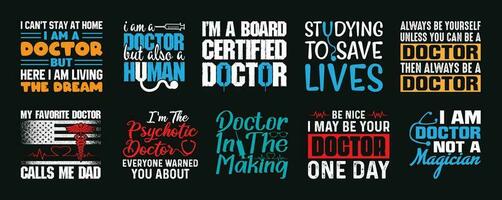 Doctor T shirt Design Bundle, Vector Baseball T shirt  design, Nurse shirt,  Doctor typography T shirt design Collection