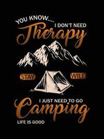 Camping t shirt vector