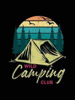 Camping t shirt vector