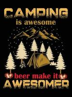 Camping t shirt vector