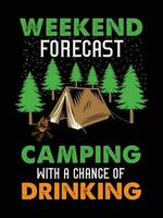 Camping t shirt vector