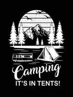 camiseta de campamento vector