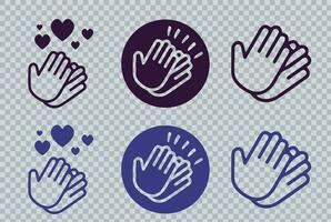 vector icon collection of clapping hands