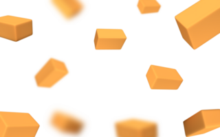 Parmesan cheese flying in different directions with crumbs on a white background with space for text. 3d illustrations png