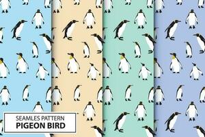 cute penguin carton collection cute Seamless Pattern vector isolated in soft color suitable for paper, wall decoration and textile industry