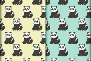 cute adorable panda cub vector illustration pattern sitting and turning its head