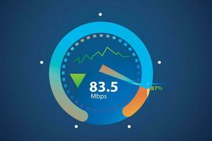 Vector illustration of internet speed test suitable for visualizing technology to test internet speed