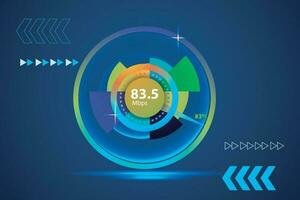 Vector illustration of internet speed test suitable for visualizing technology to test internet speed