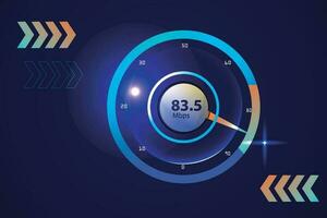 Vector illustration of internet speed test suitable for visualizing technology to test internet speed