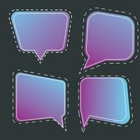 Vector chat balloon abstract shape full color gradation