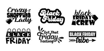 Black Friday T shirt Design Bundle, Quotes about Black Friday, Black Friday T shirt, Black Friday typography T shirt design Collection vector