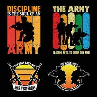 US Army T shirt Design Bundle, Quotes about US Army, Veteran T shirt, US Military vintage T shirt design Collection vector