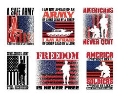 US Army T shirt Design Bundle, Quotes about US Army, Veteran T shirt, US Military vintage T shirt design Collection vector