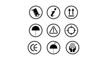 Packaging Design Use Symbols Set Vector File