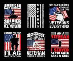 veterano t camisa diseño manojo, citas acerca de veteranos día, Ejército t camisa, militar Clásico t camisa diseño colección vector