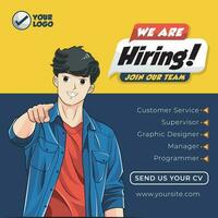 We are hiring. Social media post template vector illustration free download