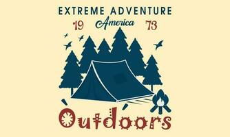 Extreme Adventure Outdoors Vector and Illustration t-shirt Design. Outdoors Adventure Motivational Typography t-shirt Design and Creative Kids.