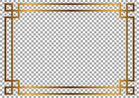 Luxury gold border isolated on transparent background. Asian frame style. Vector illustration.