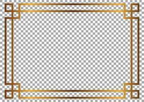 Luxury gold border isolated on transparent background. Asian frame style. Vector illustration.