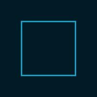 Square glowing neon frame. Geometric border bright shine vectro illustration. vector