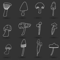 Mushroom doodle icon. Vector illustration.