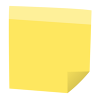 quadrado amarelo pegajoso papel Nota lembretes. escritório memorando rótulo papelaria. png