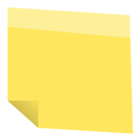 Square yellow sticky paper note reminders. Office memo label stationery. png