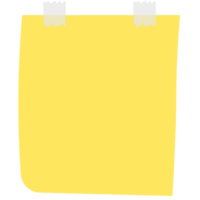 Square yellow sticky paper note reminders. Office memo label stationery. png