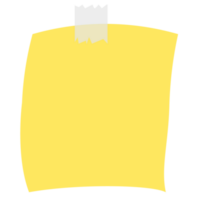 quadrado amarelo pegajoso papel Nota lembretes. escritório memorando rótulo papelaria. png