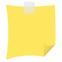 quadrado amarelo pegajoso papel Nota lembretes. escritório memorando rótulo papelaria. png