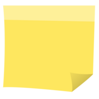 cuadrado amarillo pegajoso papel Nota recordatorios oficina memorándum etiqueta papelería. png