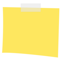 Square yellow sticky paper note reminders. Office memo label stationery. png