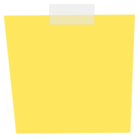 Platz Gelb klebrig Papier Hinweis Erinnerungen. Büro Memo Etikette Schreibwaren. png