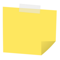 Square yellow sticky paper note reminders. Office memo label stationery. png