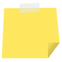 Platz Gelb klebrig Papier Hinweis Erinnerungen. Büro Memo Etikette Schreibwaren. png