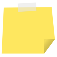 quadrado amarelo pegajoso papel Nota lembretes. escritório memorando rótulo papelaria. png