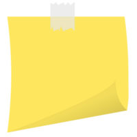 quadrado amarelo pegajoso papel Nota lembretes. escritório memorando rótulo papelaria. png