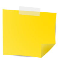 cuadrado amarillo pegajoso papel Nota recordatorios oficina memorándum etiqueta papelería. png