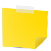 Square yellow sticky paper note reminders. Office memo label stationery. png