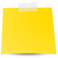 Square yellow sticky paper note reminders. Office memo label stationery. png