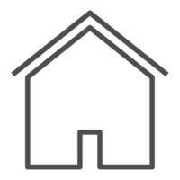 Thin line home icon. Outline house shape element. png