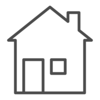 Thin line home icon. Outline house shape element. png