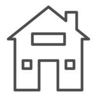 Thin line home icon. Outline house shape element. png