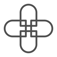 Korea traditional pattern outline icon. Linear symbol. png