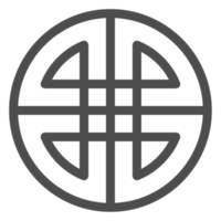 Korea traditional pattern outline icon. Linear symbol. png