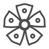 Korea traditional pattern outline icon. Linear symbol. png