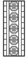 Traditional Japan Korea China ornament frame pattern. Asian door window antique. png